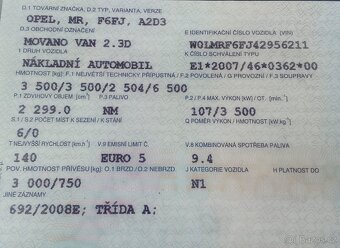 Opel Movano 2.3CDTi, 6míst, tupláky, tažné - 9