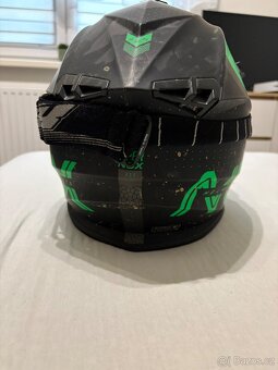 Motokrosová helma NOX N633 matná černo-zelená - 9