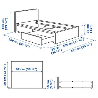 Ikea Malm- postel s úložným prostorem - 9