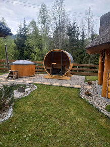 Venkovní sudová panoramatická sauna - 9