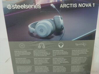 Sluchátka SteelSeries Arctis Nova 1 bílá 2x Audio kabel. - 9