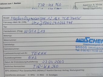 Renault Modus 1.2 16v TCE DYNAMIQUE nov. ROZVODY - 9