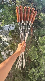 Sada špízů v pouzdře s vidličkou a dvojitými špízy - 9