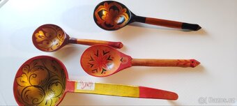 Dřevěné ručně malované lžíce SSSR - 9