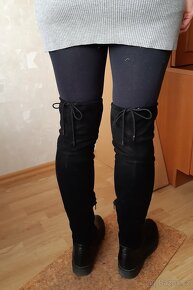 Černé vysoké kozačky nad kolena Baťa 38 - 9
