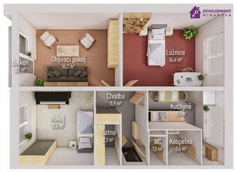 Prodej byty 3+1, 64 m2 - Jevíčko, ev.č. 00204 - 9