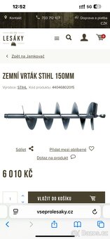 Stihl půdní vrták+ 90 150 200mm vrtáky+vrtací hlava 2x prodl - 9