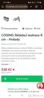 Dětská postýlka+matrace, cestovní postýlka+m, plyš. housenka - 9