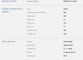 Herní PC Gaming Squire GC223  3 - 9