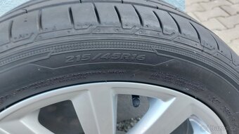 Alu kola originál 5x100 r16 vw Polo letní pneu - 9