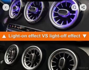 Mercedes W205 LED osvětlení ventilátorů a středové lišty - 9