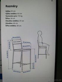 Stůl a 2 barové židle Ikea Sandberg - 9