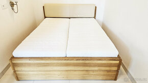 Dubová manželská postel s úložným prostorem - 9