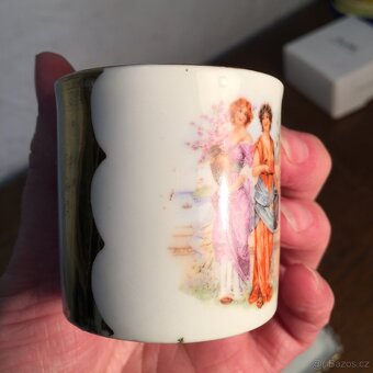 Porcelánová mokka souprava konvice šálky tác Stará Role - 9