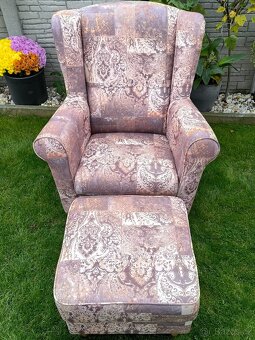 Prodám křeslo Ušák WANGI + Taburet - 9