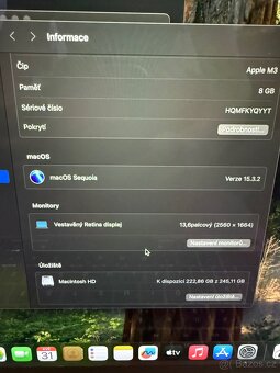Apple Macbook Air M3 8/256gb. TOP stav. Zaruka do 10/26 - 9
