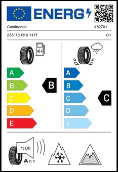 4x zimní pneu Continental TS850 255/70 R16, vzorek 8mm - 9
