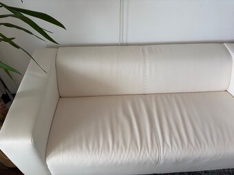 Kožená bílá sedačka/gauč - 9