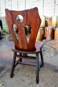 RAW komplet stůl + 4 křesla / handmade / unikát - 9