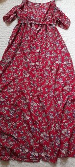 Shein vínové květinové dlouhé šaty s páskem - NOVÉ - 9