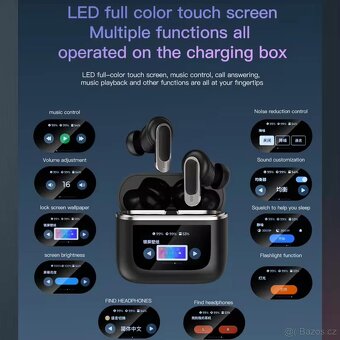 Bezdrátová sluchátka s dotykovým displejem a ANC - 9
