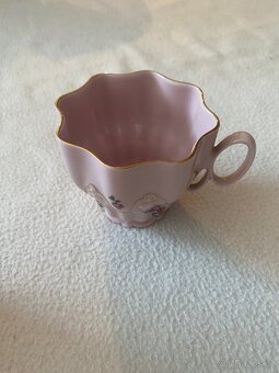 Růžový porcelán – starožitná dekorativní sada - 9