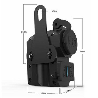 Velice výkonná multifunkční nabíječka 2 x USB 4,2A,voltmetr. - 9