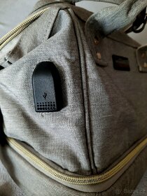 Stylová přebalovací taška/batoh šedá - 9