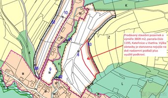 Prodej stavebního pozemku Kateřinice u Vsetína, 3809 m2 - 9