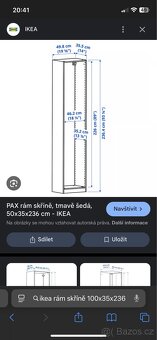 Rámy skříně PAX IKEA + poličky - ZA ODVOZ - 9