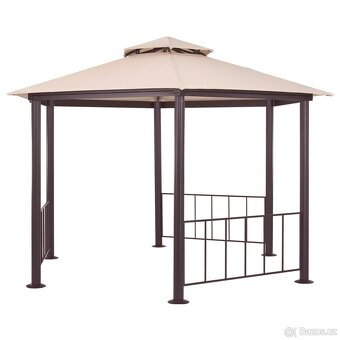 Nový zahradní altán Verona Ø 350 cm, v 265 cm - béžový/černý - 9