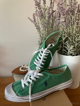 Nové zelené plátěné tenisky Polo Ralph Lauren, vel. 40 - 9