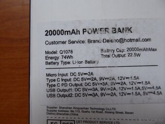 Powerbanka Bessline, 20.000mAh, 25,5W-nová - 9