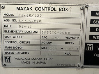 3 osé - obráběcí centrum Mazak FJV 60/120 - 9