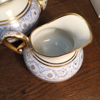 Biedermeier porcelánová sada konvice cukřenka džbánek - 9