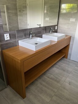 Koupelnová skříňka na umyvadla, dub - 9