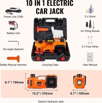 5 tunový elektrický hydraulický zvedák 12V - 9
