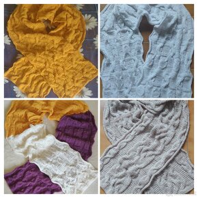 RUČNĚ PLETENÁ, NOVÁ, EXTRA DLOUHÁ ŠÁLA-PLÉD: 2,5metru x 30cm - 9
