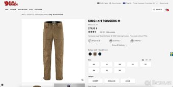 Nové outdoorové kalhoty Fjallraven Singi X-Trousers M - 9