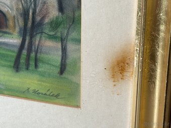 ORIGINÁL Bedřich Horálek - Mlýn v Prok.úd., pastel na papíře - 9