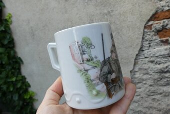 Vojáci, starožitný hrnek, Schlagenwald - Slavkov - 9
