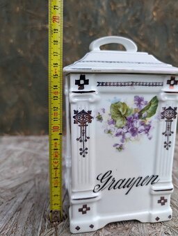 3 ks Starožitné dózy s motivem fialky. - 9