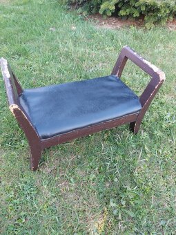 Starožitná retro dřevěná stolička - 9