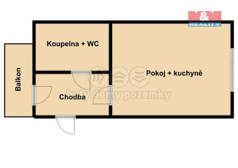 Pronájem bytu 1+kk, 28 m², Počátky, ul. Štítného nám. - 9