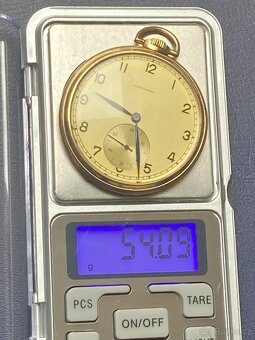 Zlaté 14-karátové Longines art deco kapesní hodinky - 9