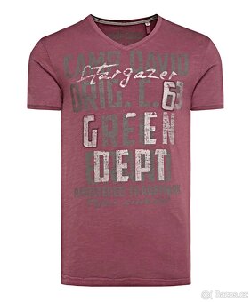 Pánské tričko Camp David Vintage Rebel Red Vínová L Nové - 9