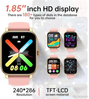 Chytré hodinky LLKBOHA P75 – 1,85" HD, volání, růžové - 9