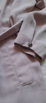 Lindex pudrový dlouhý kabát / přehoz s páskem - 9