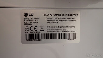 Sušička prádla - kondenzační LG RC91V9AVSN ČTI.. - 9