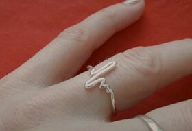 Prsten prstýnek tep srdce otevřený nový stříbrný 925 - 9